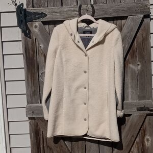 Dennis Basso Mixed Media Wool Blend Sherpa Jacket, M